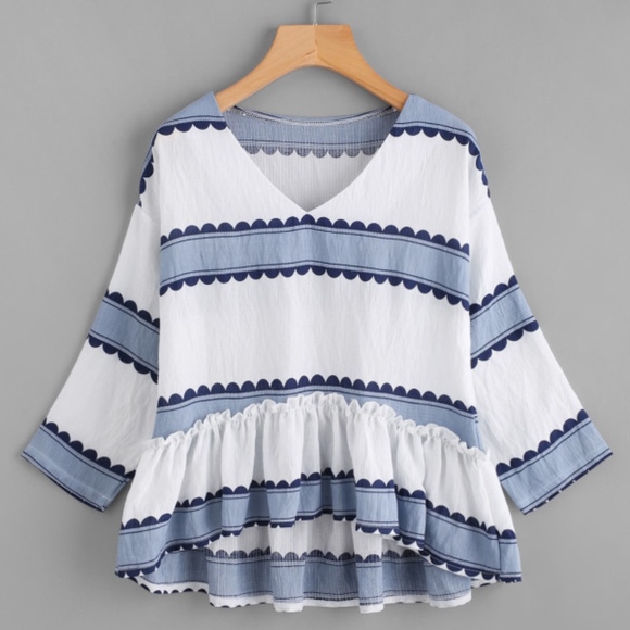 Frilly Ruffled Hem Blouse - Picture 3 of 6